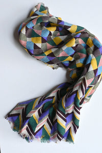 Geometric Square Scarf Purple