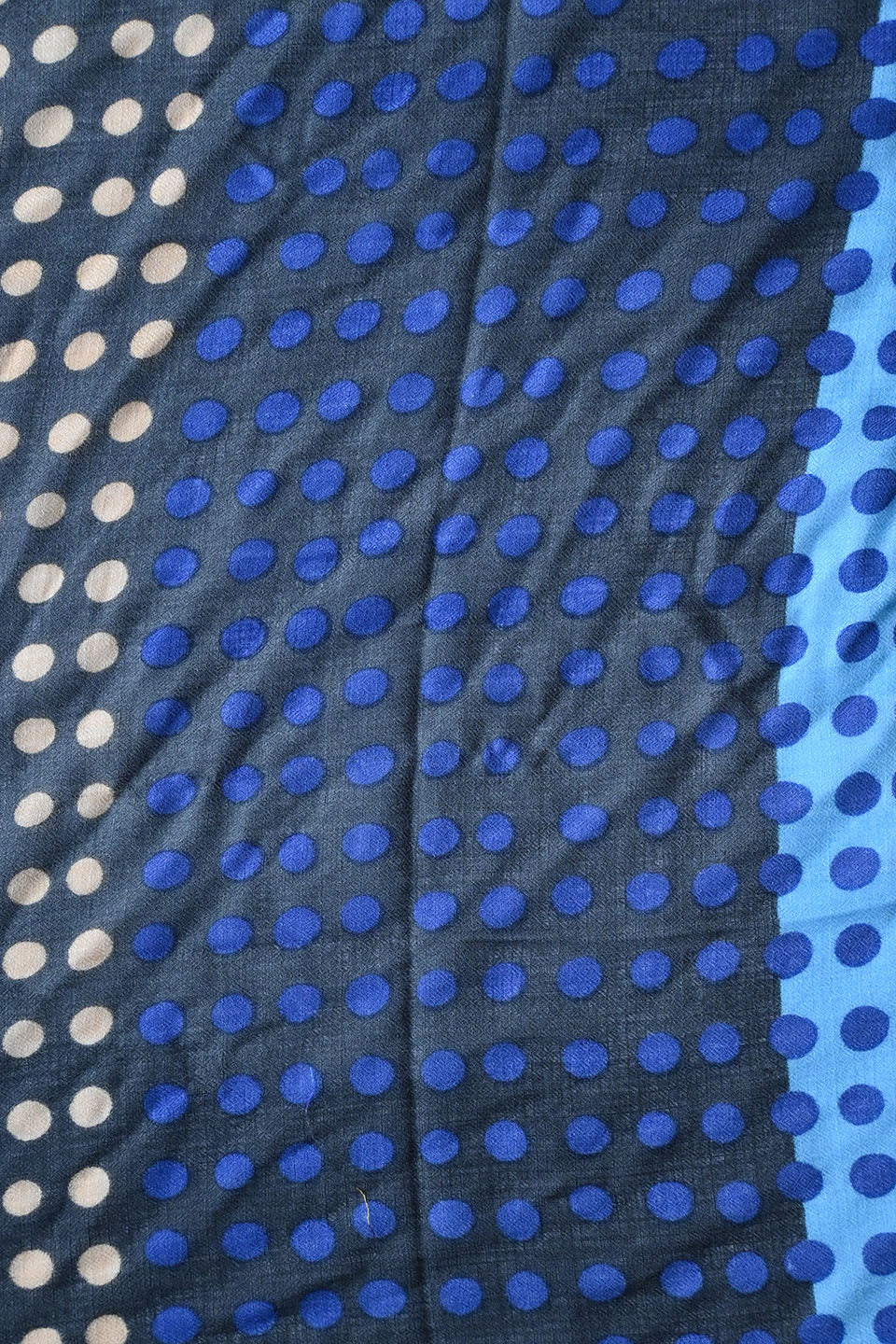 Polka Dot Color Block Square Scarf Charcoal