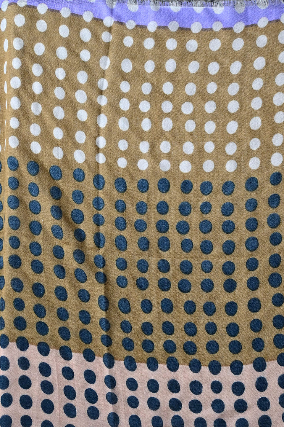 Polka Dot Color Block Square Scarf Olive