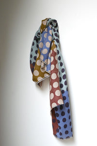 Polka Dot Color Block Stole Prune