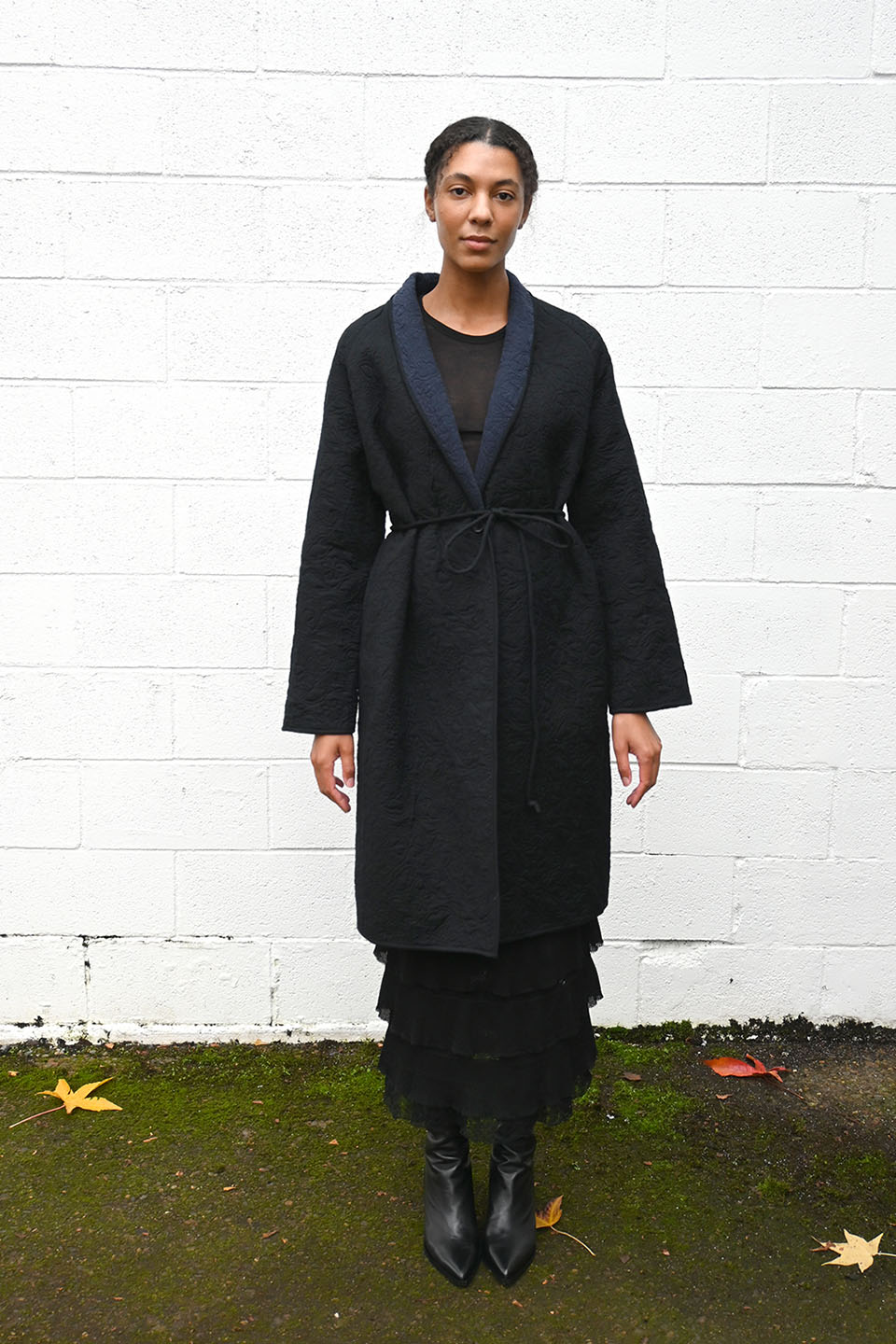 Sofia Quilted Coat Black/Indigo