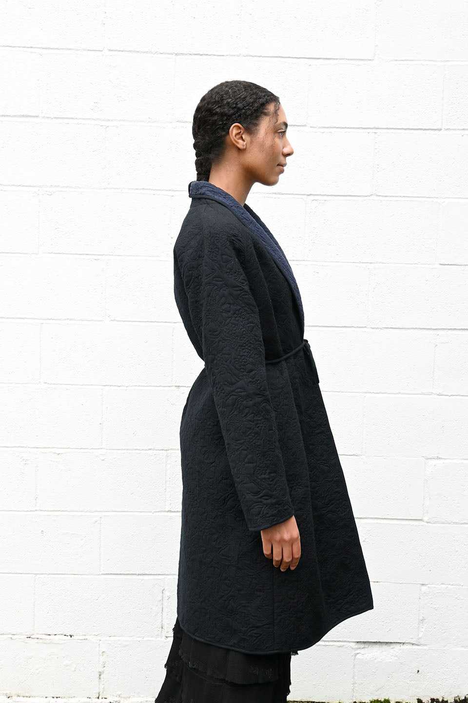 Sofia Quilted Coat Black/Indigo