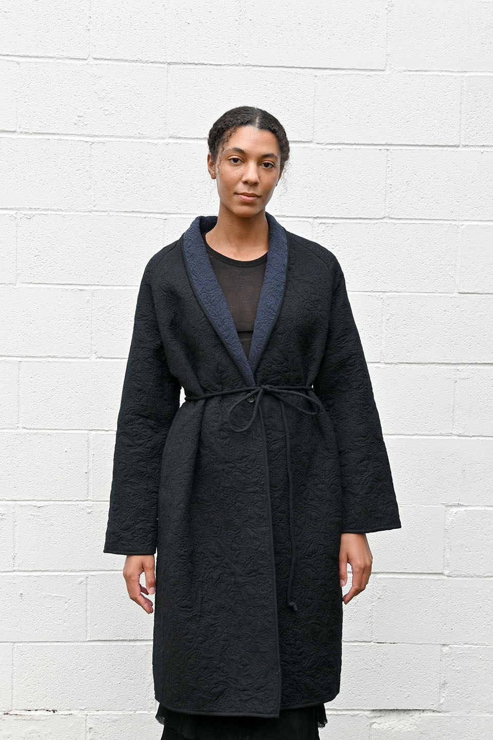 Sofia Quilted Coat Black/Indigo