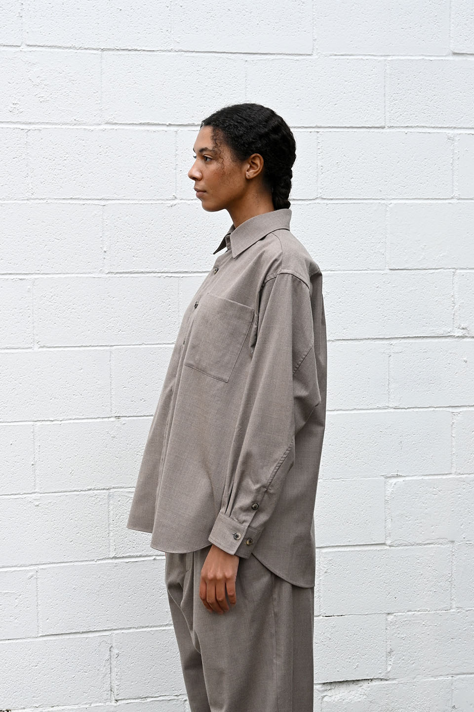 Brushed Wool Big Shirt