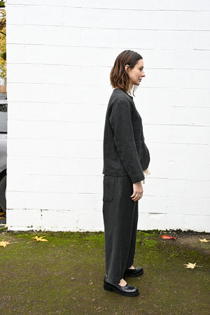 Wide Black Linen Pants