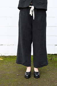 Wide Black Linen Pants