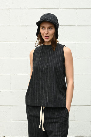 Sleeveless Pinstripe Top