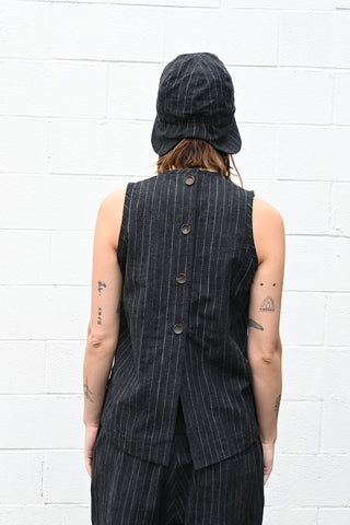 Sleeveless Pinstripe Top