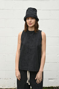 Sleeveless Pinstripe Top