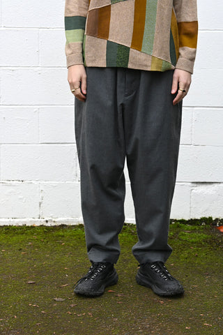 Brushed Wool Tapered Pants