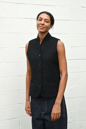 Orlando Quilted Waistcoat Black/Indigo