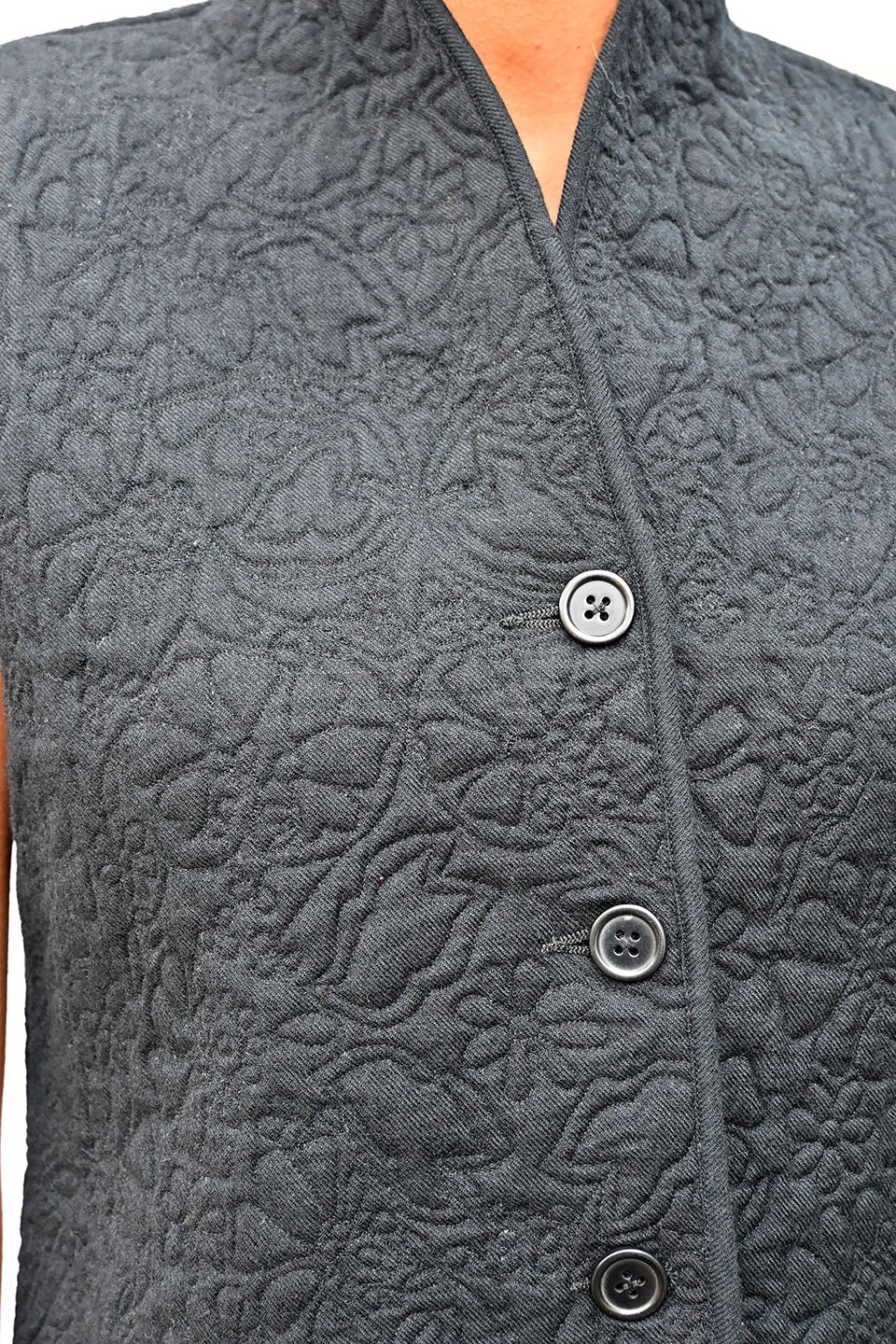 Orlando Quilted Waistcoat Black/Indigo