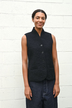 Orlando Quilted Waistcoat Black/Indigo