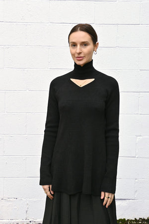 Flared Bonnie Knit Black