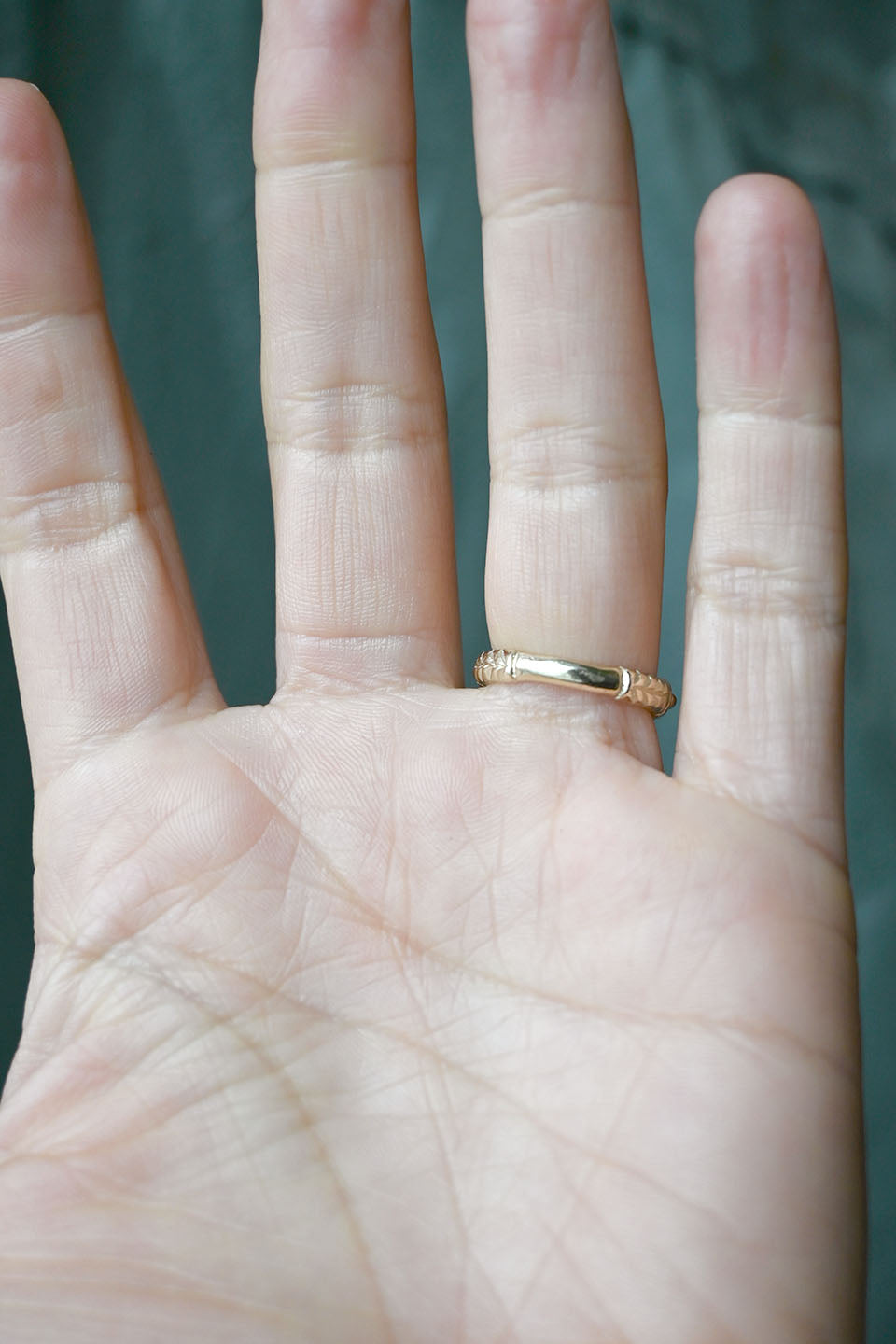 Orange and Blue Carved Ring