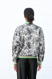 Embroidered Lace Bomber Jacket