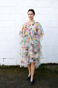 Patchwork Phool Ruffle Dress