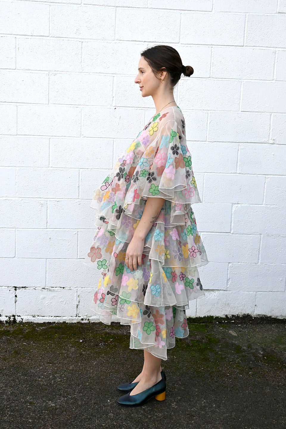 Patchwork Phool Ruffle Dress