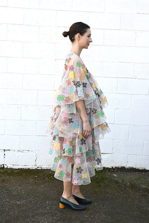 Patchwork Phool Ruffle Dress