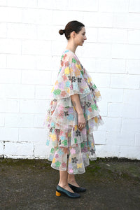 Patchwork Phool Ruffle Dress