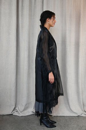 Sheer Lace Dress Coat