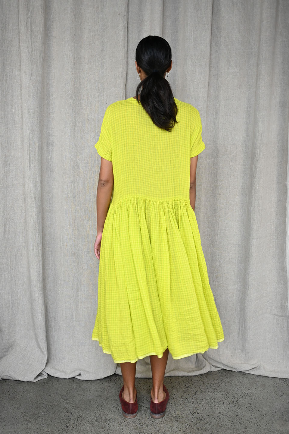 Neon Yellow Check Dress