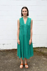 Linen Dress Emerald