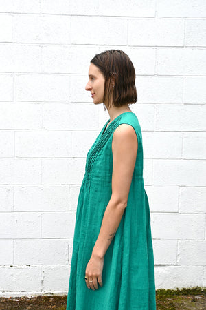 Linen Dress Emerald