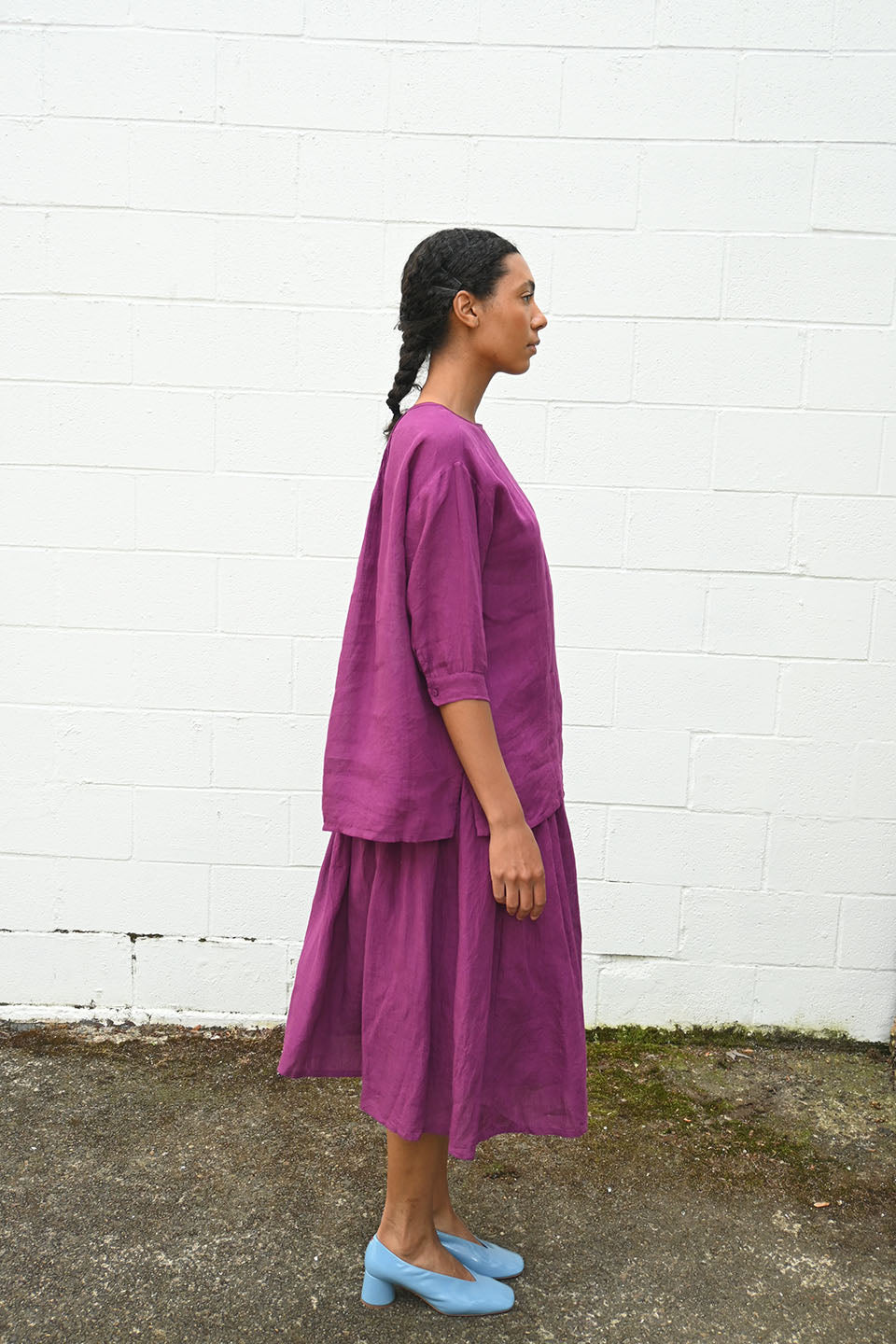 Linen Skirt Bougainvillea