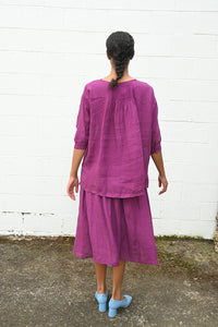 Linen Skirt Bougainvillea