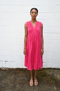 Linen Dress Fucsia