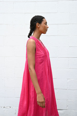 Linen Dress Fucsia