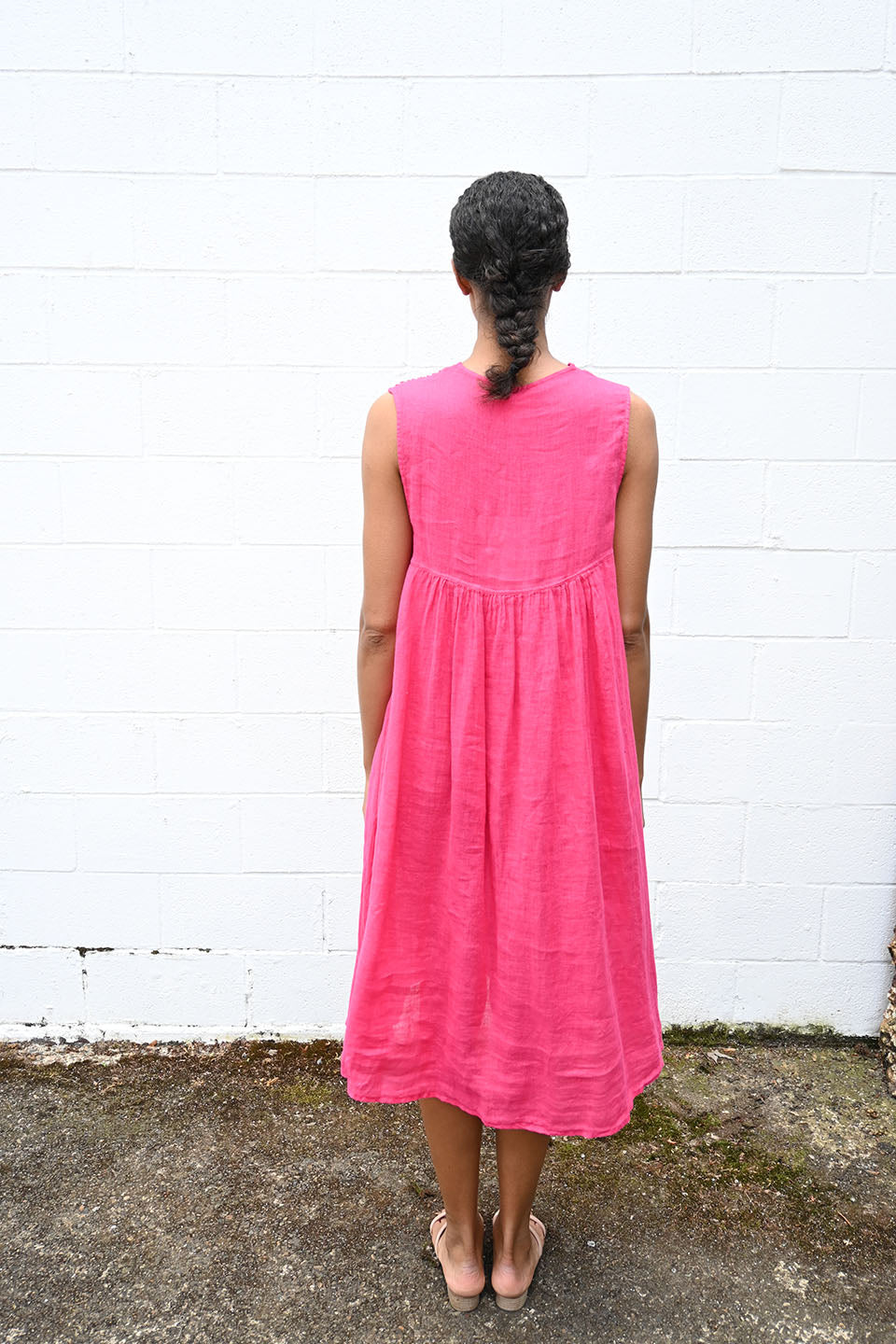 Linen Dress Fucsia