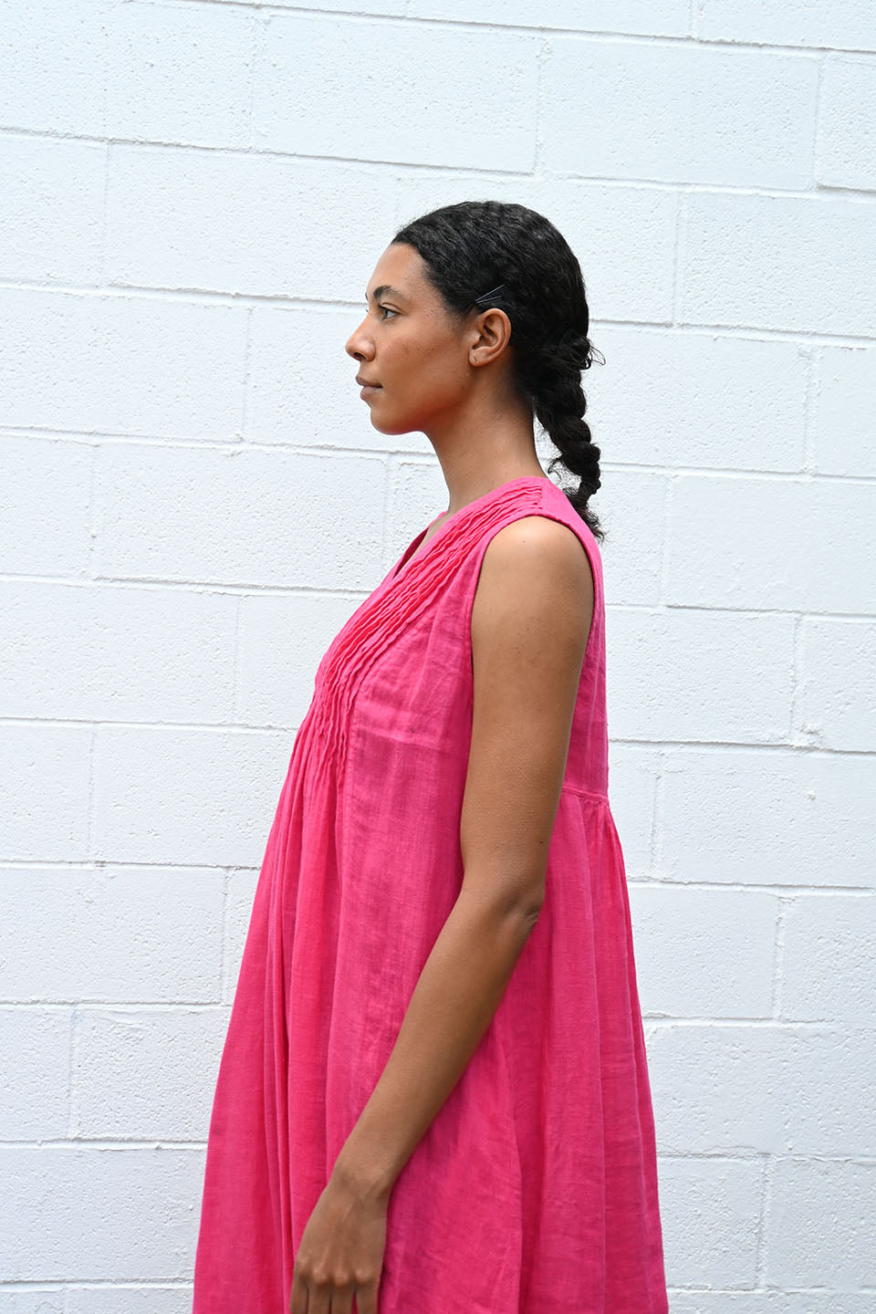 Linen Dress Fucsia