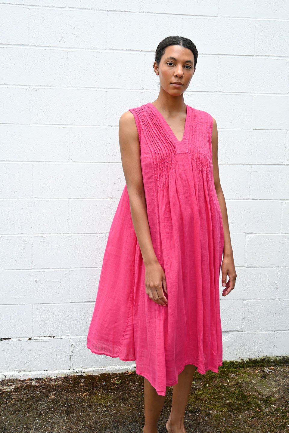 Linen Dress Fucsia