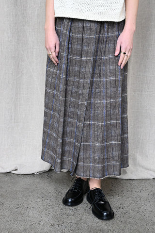 In Squares Pleated Skirt Brown/Avio