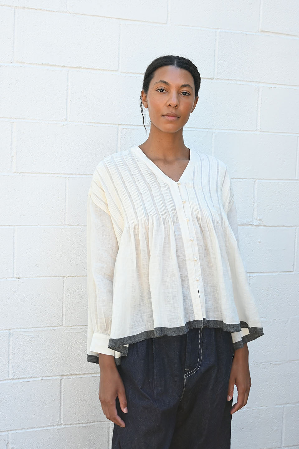 Linen Button Top