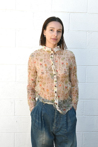 Sheer Petite Fleurs Shirt