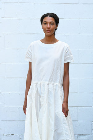 Ln Waxed Cotton Selfcheck White Dress