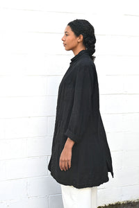 French Artise Linen Jacket Black/Navy