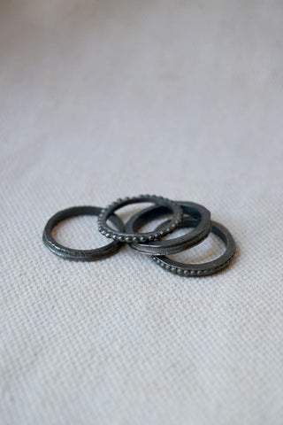 CP Ring Set Oxidized Silver