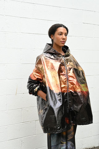 Print Short Rain Coat