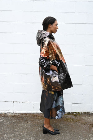 Print Short Rain Coat