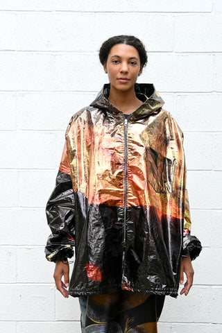 Print Short Rain Coat