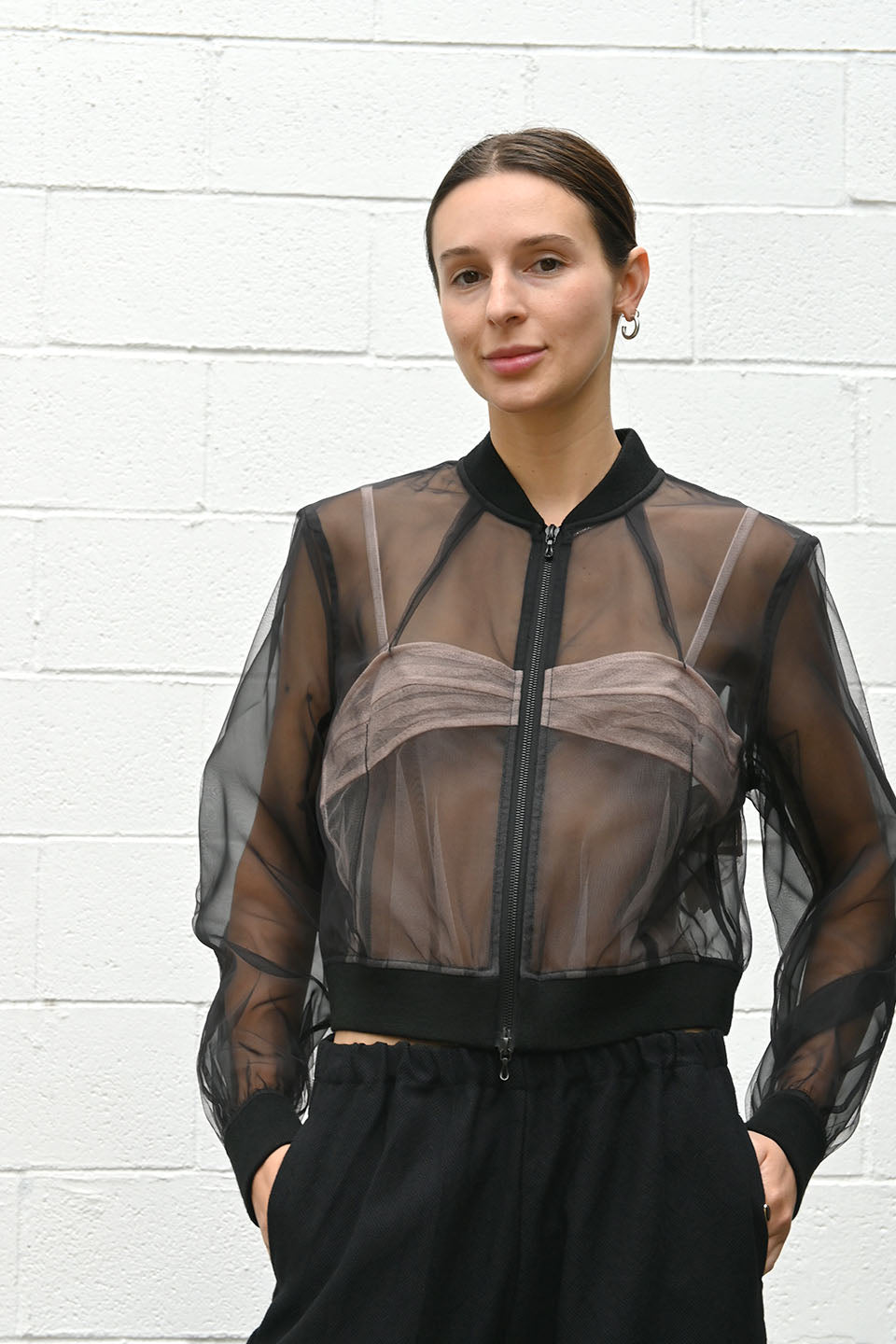 Sheer Layered Bralette Jacket