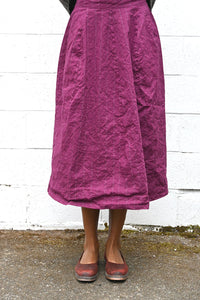 Jleana Mulberry Striped Skirt