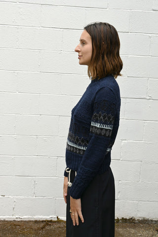 Contrast Pattern Pullover