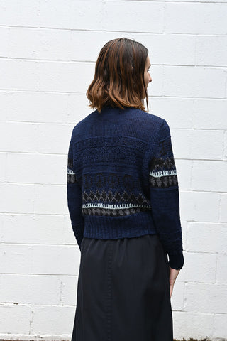 Contrast Pattern Pullover