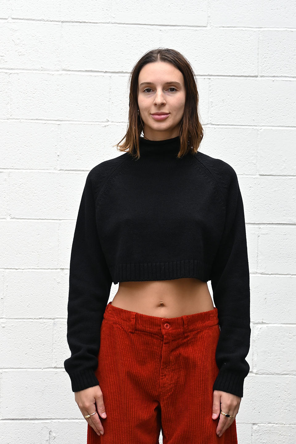 Short Cashmere Pullover Black