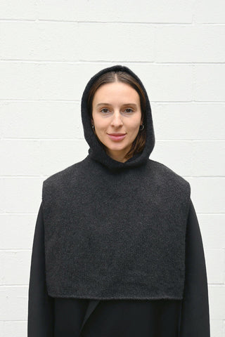 Cashmere Hooded Snood Charcoal